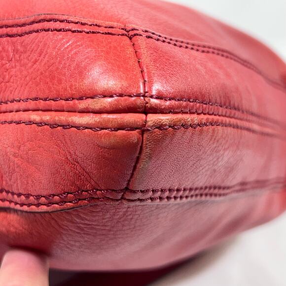 Fossil Marlow Crossbody Flamingo Color Scarlet Turnlock Purse Handbag Used - Picture 8 of 16